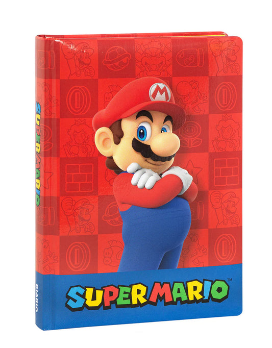 Diario Super Mario 2025/2026 - 12 Mesi Giornaliero Non Datato Rosso/Blu | Panini