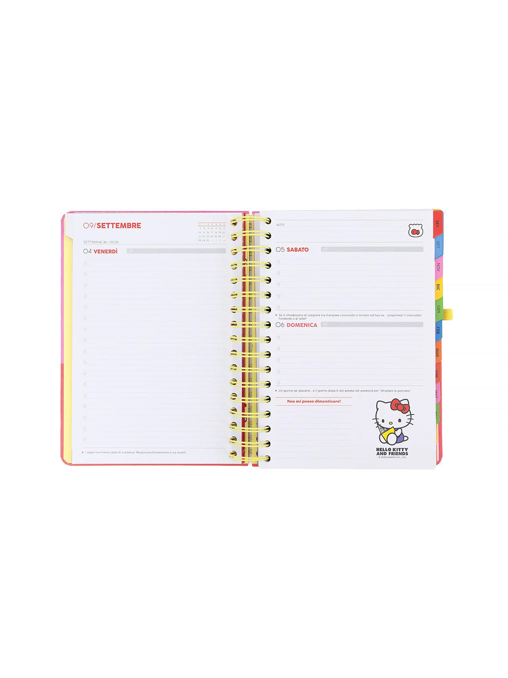 Diario Agenda 2026-2027 Hello Kitty & Friends x Mr. Wonderful Giornaliero – Siamo la squadra migliore