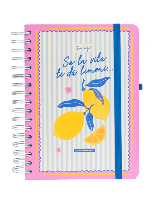 Diario Agenda Mr. Wonderful 2026-2027 Giornaliero – Se la Vita ti dà Limoni…