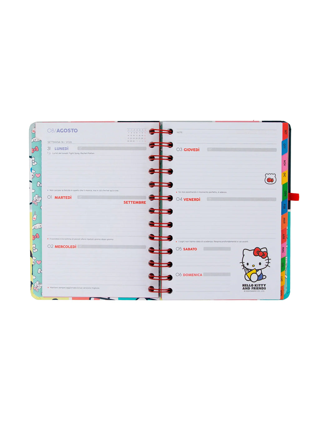 Diario Agenda Piccolo Mr. Wonderful 2026-2027 Hello Kitty & Friends Settimanale + 3 Penne Cancellabili Bo-Bo – Siamo la Squadra Migliore