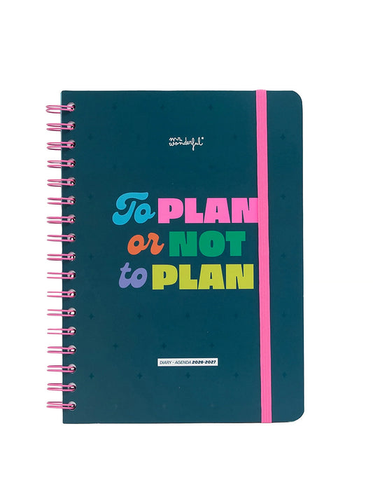 Diario Agenda Mr. Wonderful 2026-2027 Settimanale – To Plan or Not to Plan