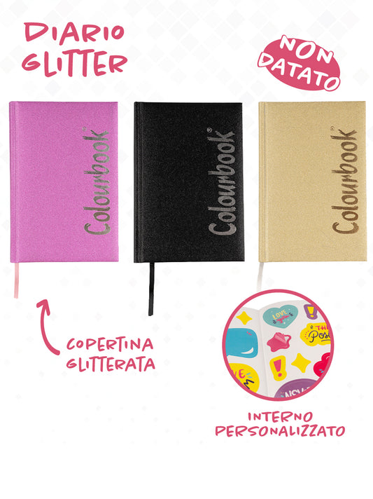 Diario Scolastico Glitter 2026/2027 Non Datato Colourbook