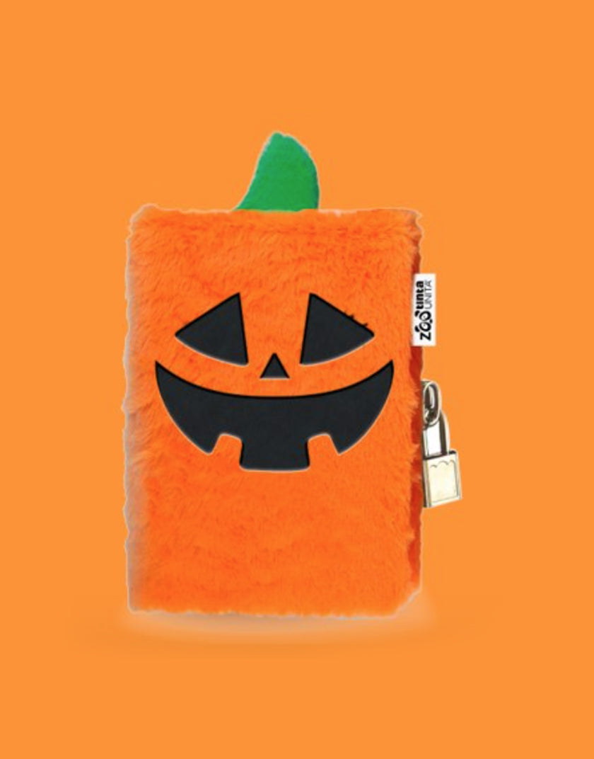 Diario Segreto Tinta Unita Zoo Halloween con Lucchetto - Design Zucca