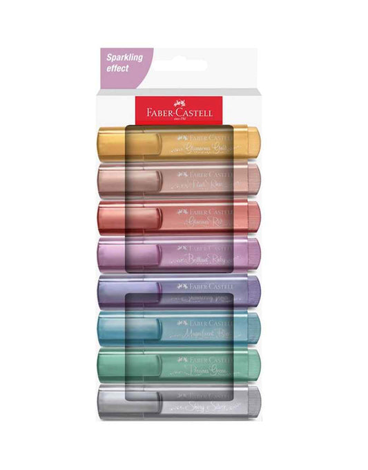 Evidenziatori Faber-Castell Textliner Metallic - Set da 8