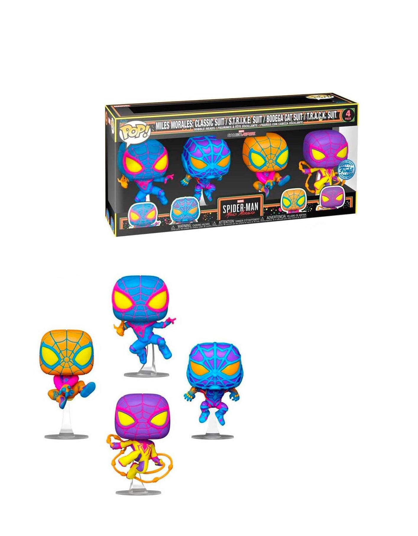 Funko Pop! Marvel 4 Pack – Miles Morales (BLKLT)