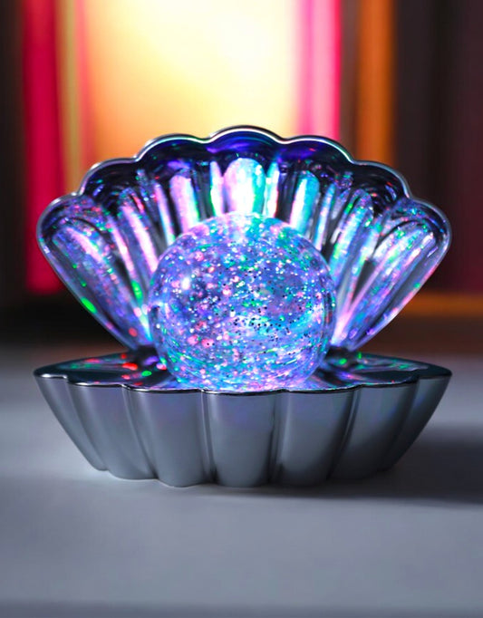 Lampada a Conchiglia con Perla Glitterata Silver – Itotal