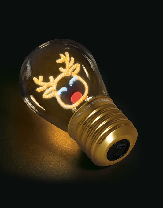 Lampada da Tavolo Natalizia a Forma di Lampadina - Bulb Fiction Reindeer