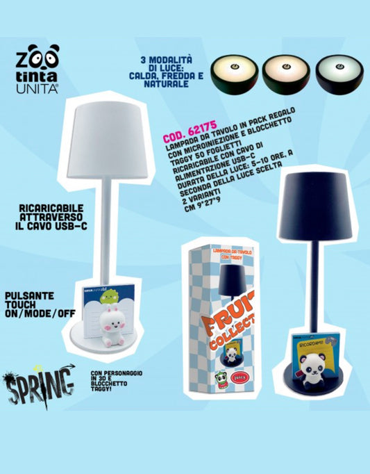 Lampada da Tavolo Touch Tinta Unita Zoo con Taggy