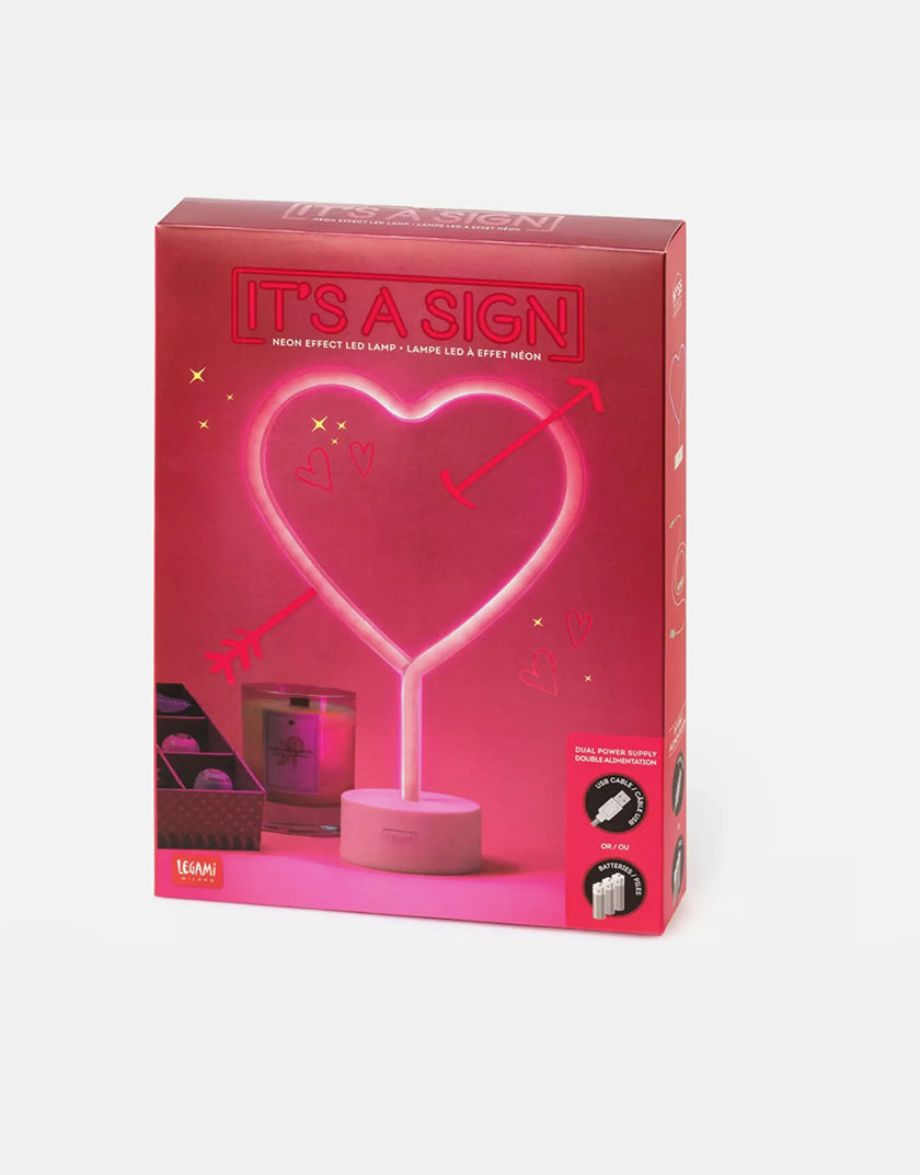 Lampada LED Effetto Neon - It's a Sign | Tema Love