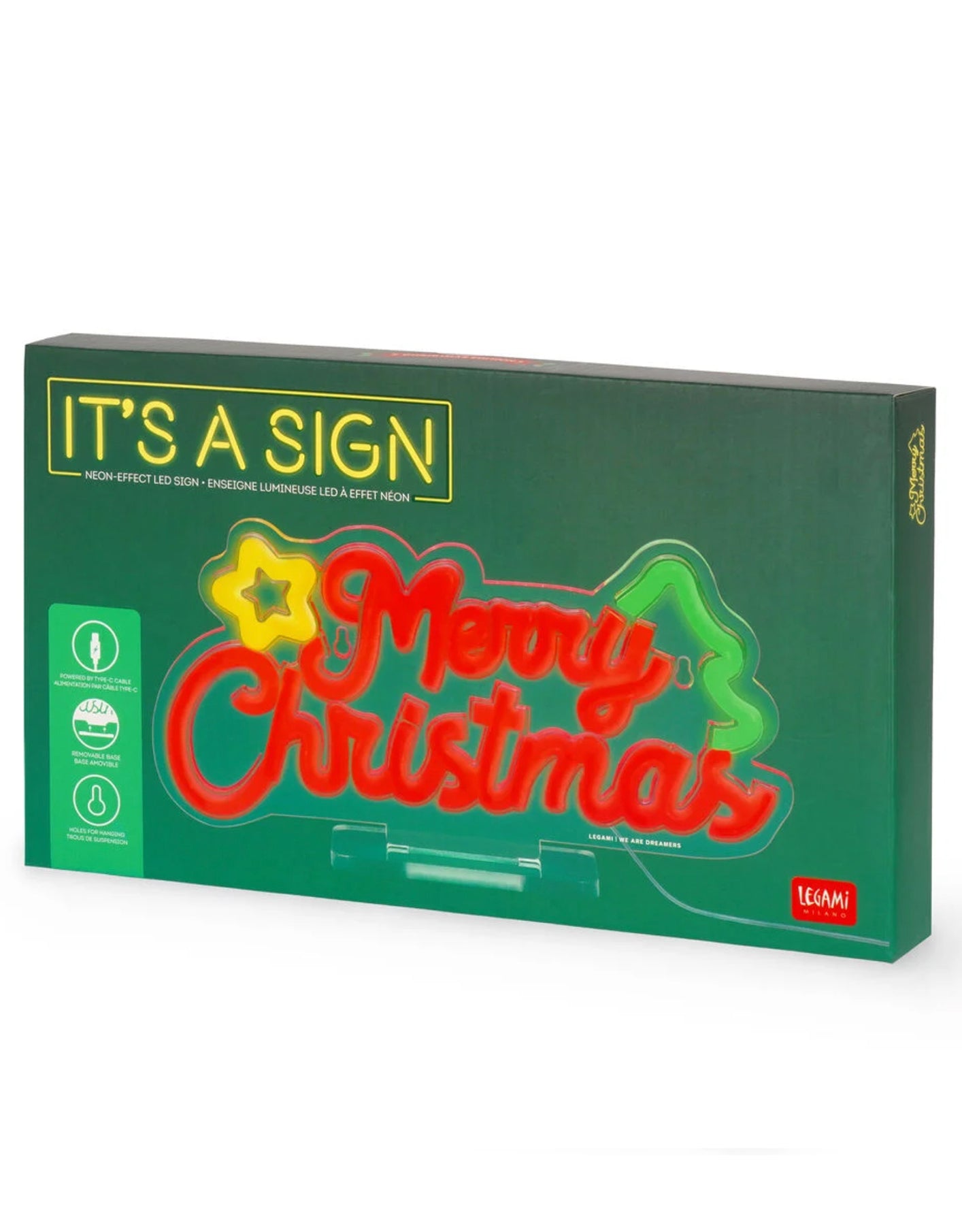 Lampada LED Effetto Neon – merry Christmas – Legami It's a Sign