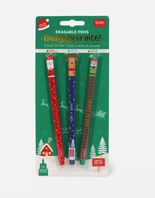 Set 3 Penne Gel Cancellabili Legami - Christmas Edition 2024