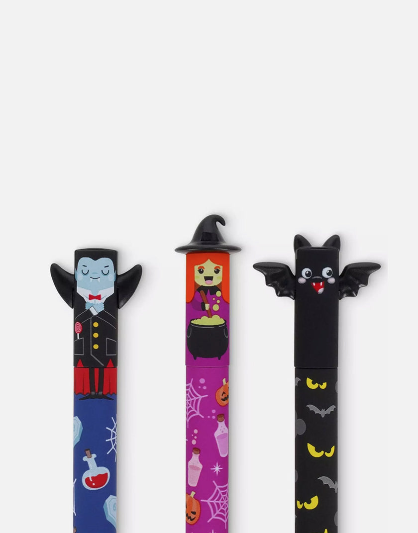 Legami Erasable Pen - Set di 3 Penne Gel Cancellabili Halloween "The Boo Crew"