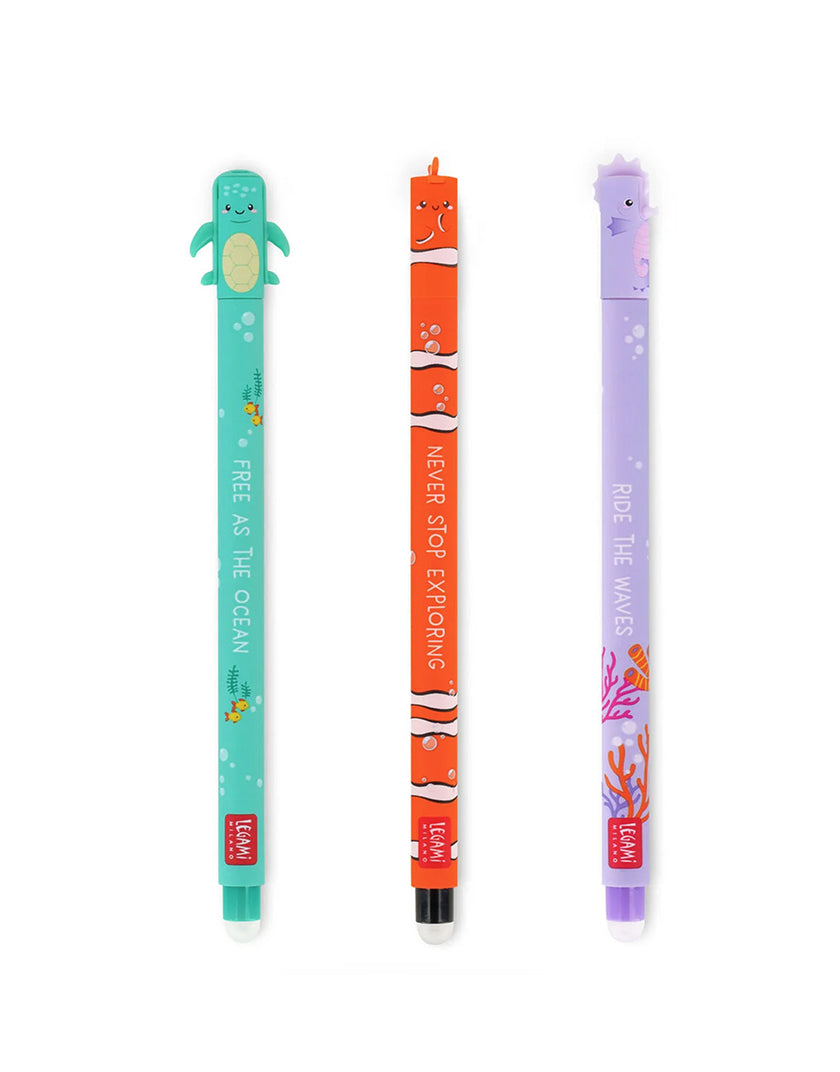 Set di 3 Penne Gel Cancellabili Legami - Erasable Pen "Under The Sea"