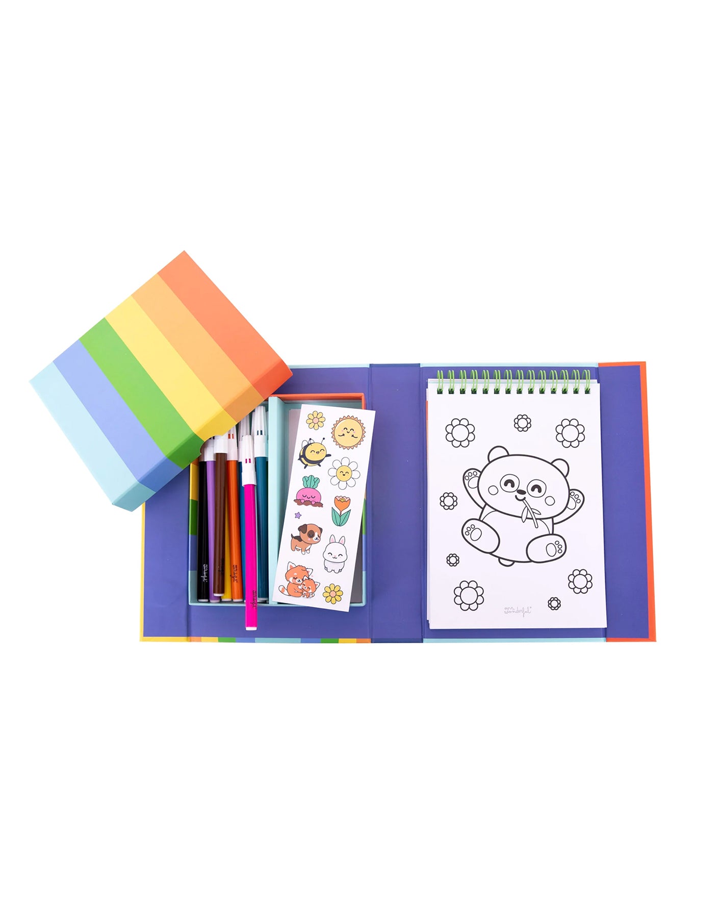 Libro da colorare con pennarelli e adesivi – Mr. Wonderful
