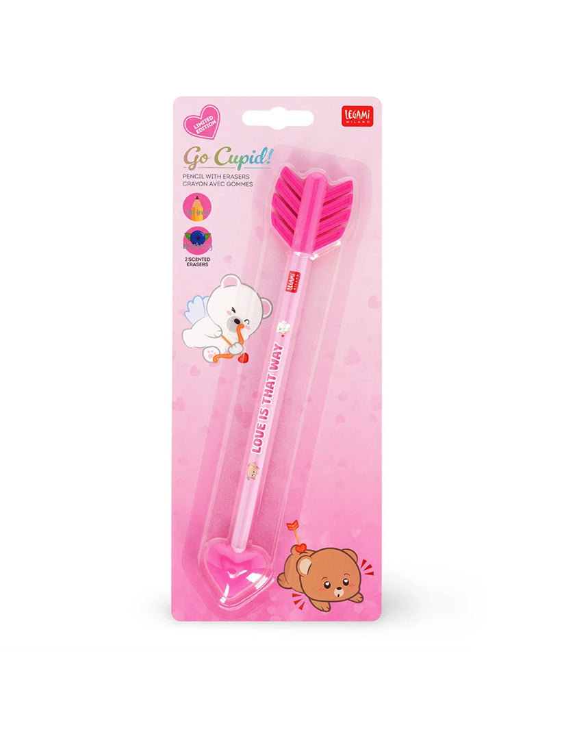 Matita con due Gomme Profumate Legami - Go Cupid! | Edizione Limitata