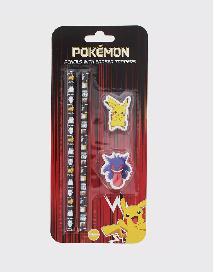 Set Matite Pokémon con Gomme Topper - Pikachu e Gengar