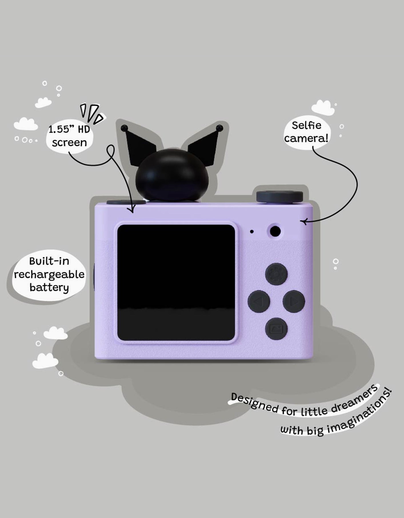 Mini Fotocamera Digitale Sanrio Kuromi Kiimento