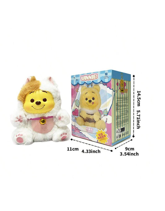 Miniso Disney Winnie The Pooh - Portachiavi in Vinile e Peluche - Blind Box
