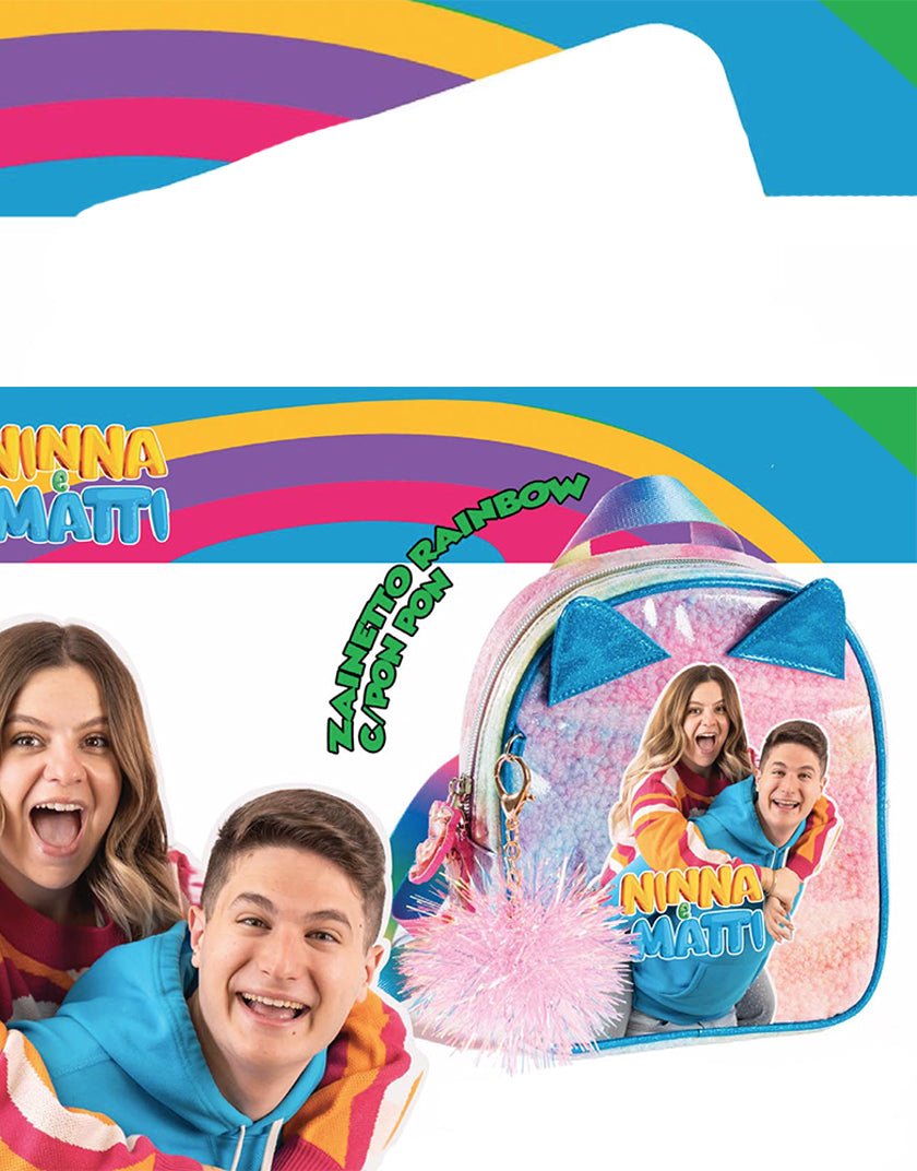Zainetto Rainbow Ninna e Matti con Pon Pon