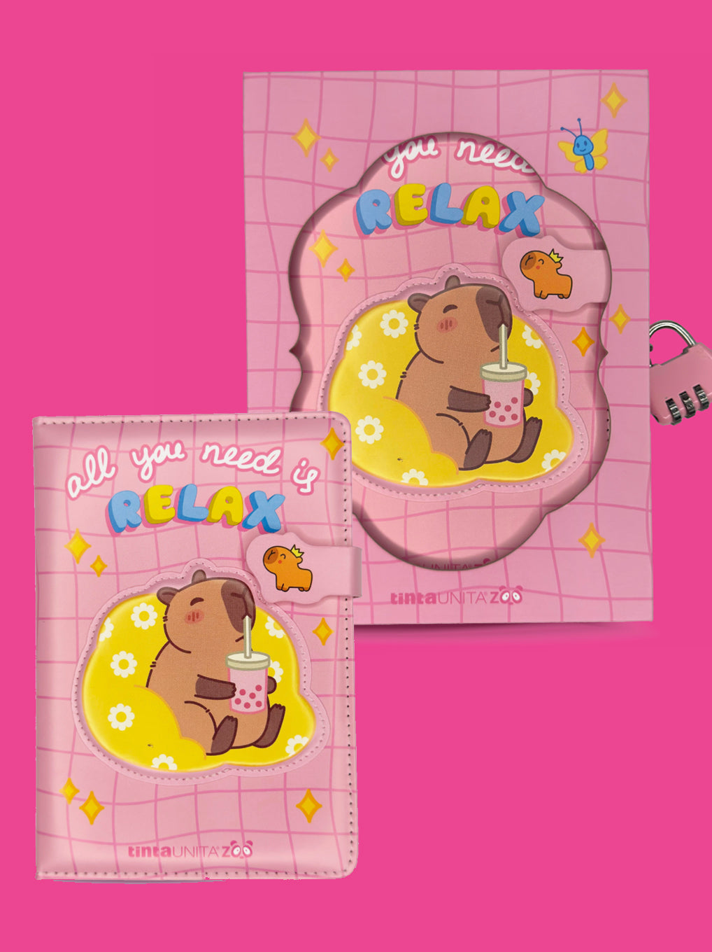 Notebook Capybara con Lucchetto Tinta Unita