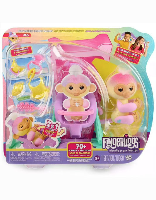 Set da Gioco Deluxe Plush Fingerlings 2.0 - Scimmietta Interattiva con Accessori