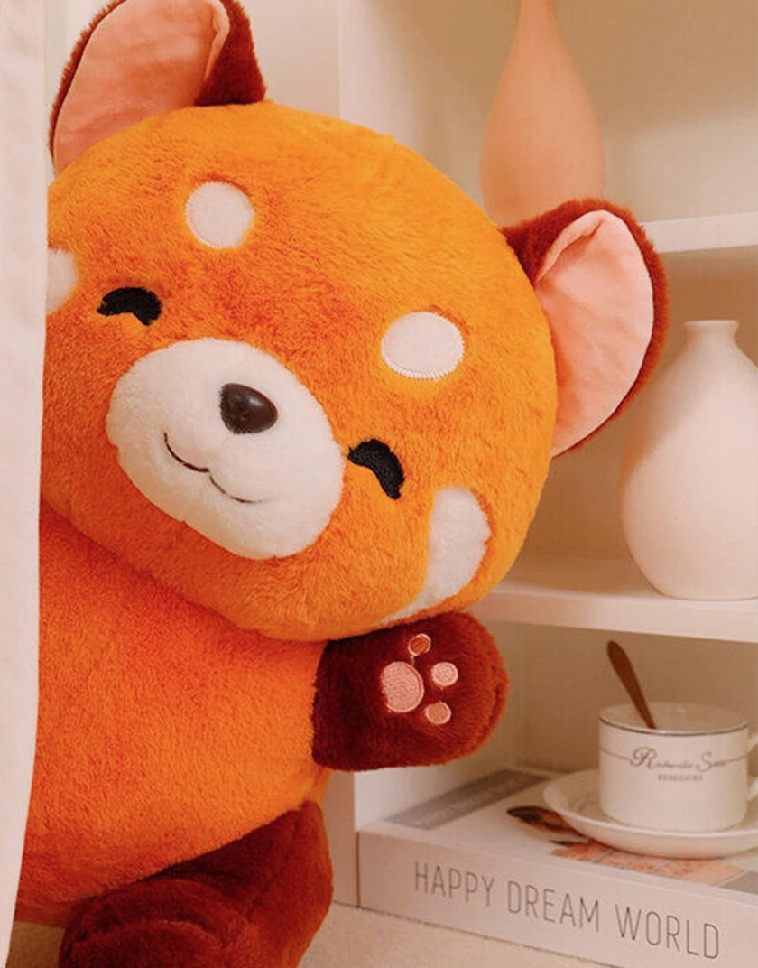 Peluche Panda Rosso 25 cm - Morbido e Realistico Compagno di Coccole