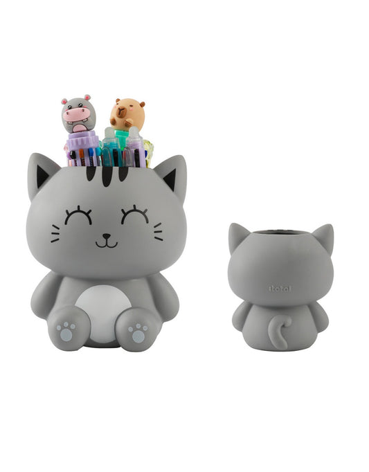Portapenne 3D Itotal Gatto Grigio