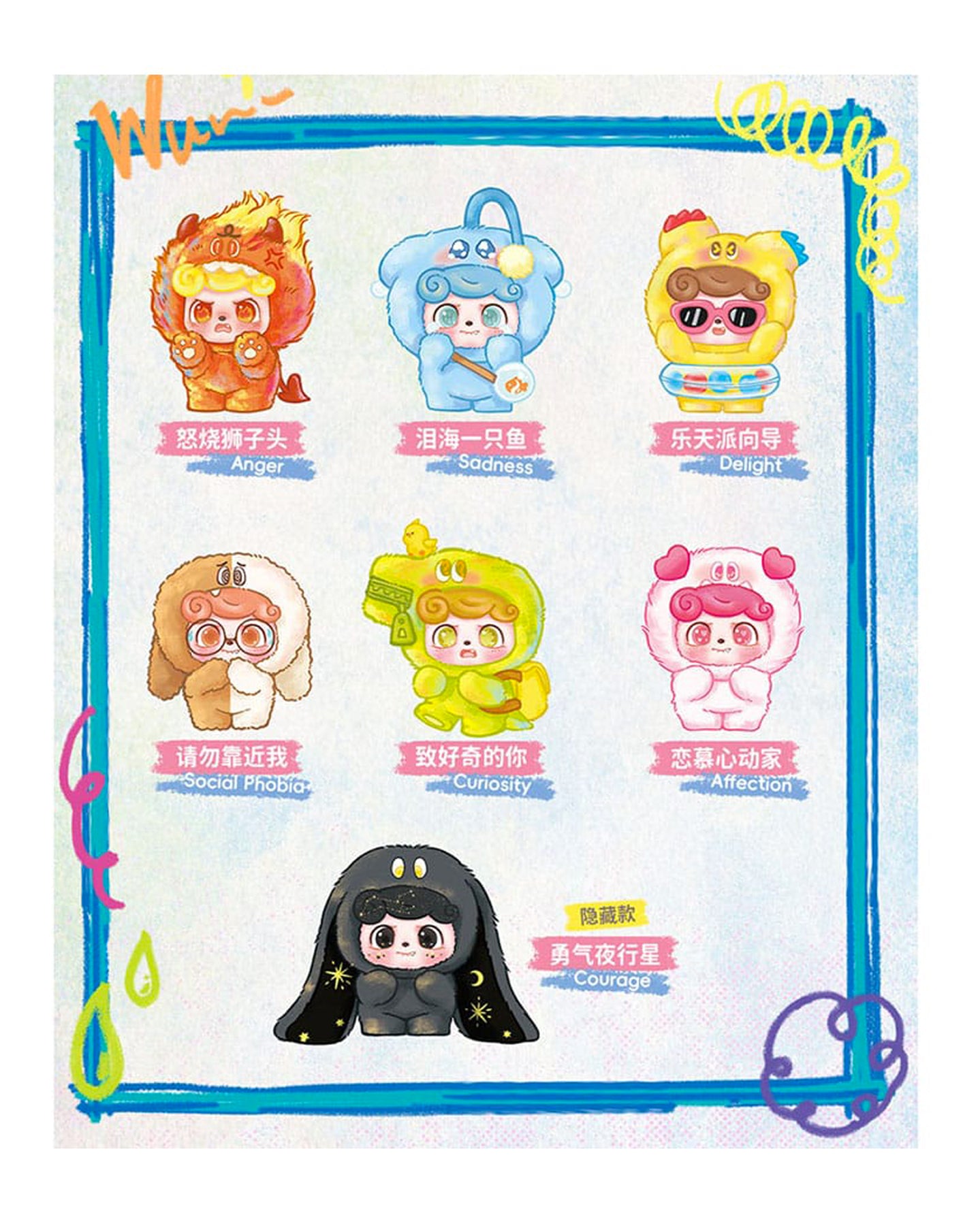 QKid – Emotional Hairy Monsters Series Blind Box Jotoys