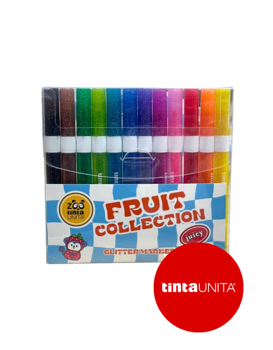 Set 12 Pennarelli Glitter TintaUnita Zoo "Fruit Collection"