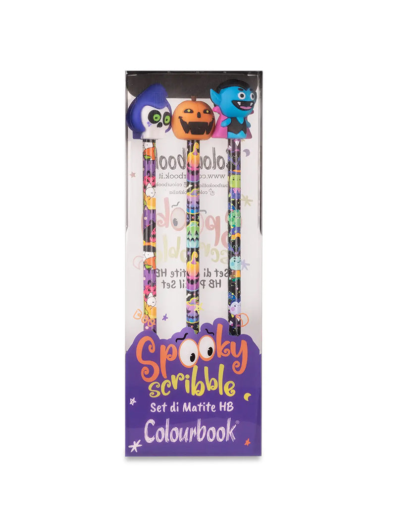 Set di 3 Matite Spooky Scribble Colourbook - Halloween