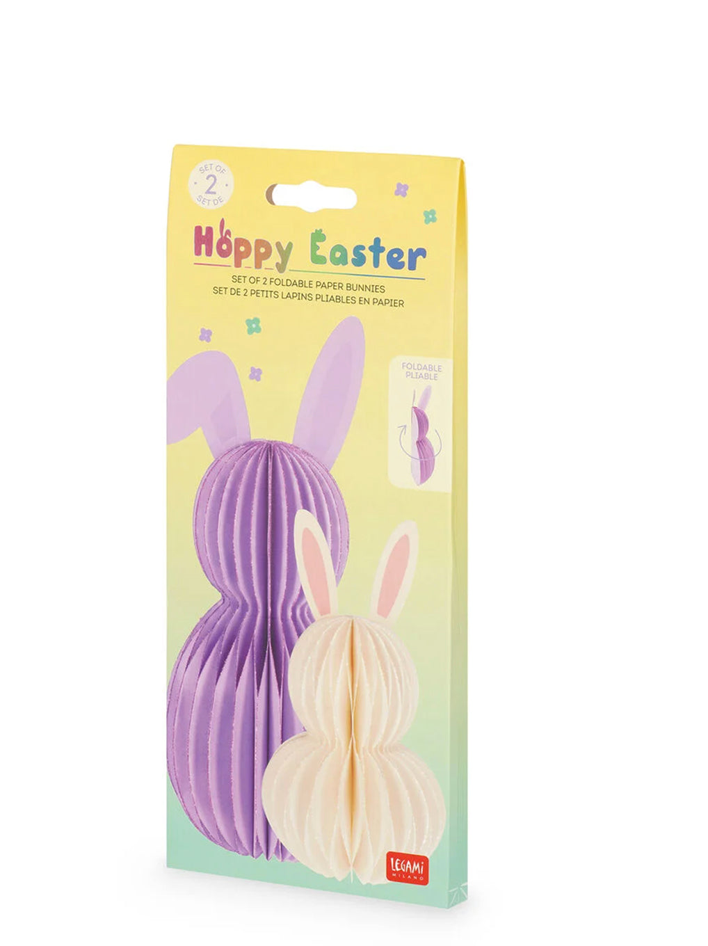 Set 2 Coniglietti Pieghevoli in Carta Hoppy Easter Legami