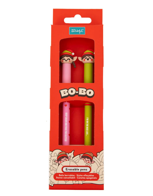 Set di 2 Penne Cancellabili Limited Bo-Bo Mr. Wonderful – Elfo ed Elfa