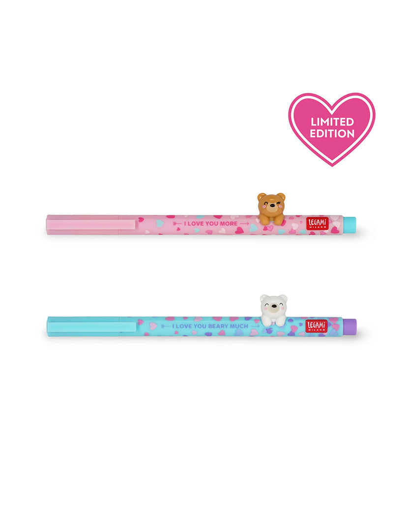 Set di 2 Penne Gel Lovely Friends Legami - Beary in Love | Edizione Limitata San Valentino