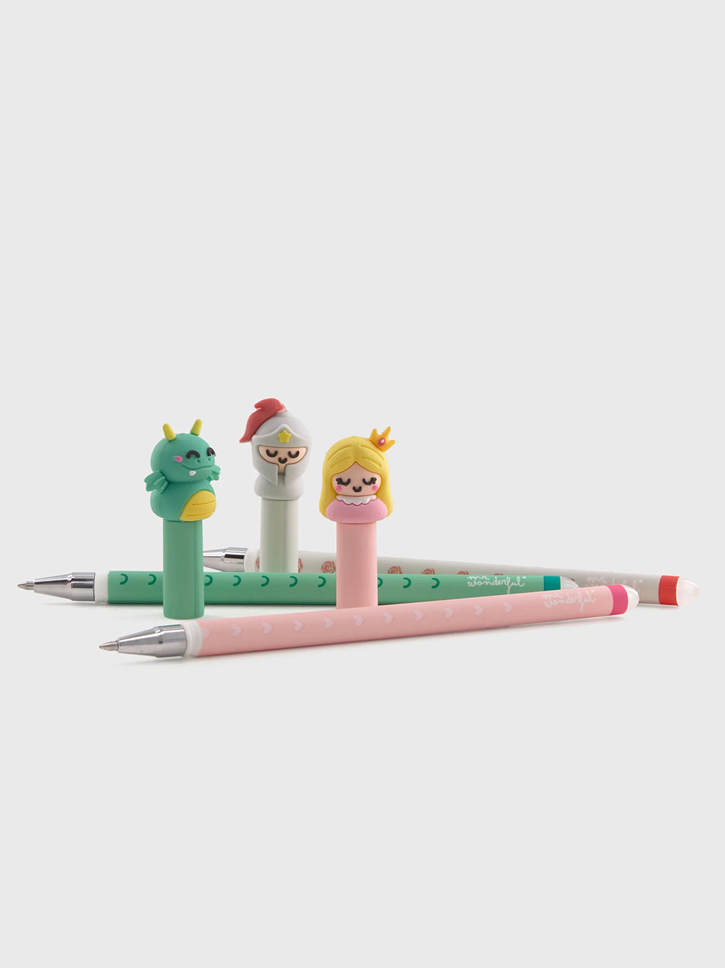 Set di 3 Penne Cancellabili Bo-Bo - Storie Memorabili - Drago, Cavaliere e Principessa | Mr. Wonderful