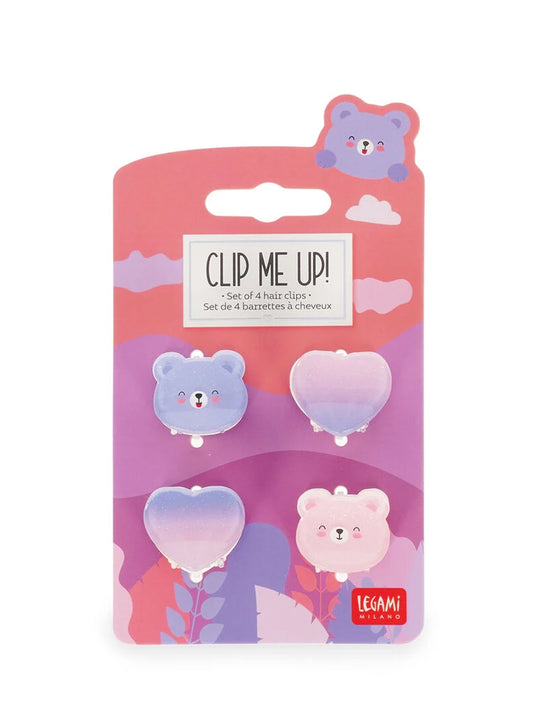 Set 4 Mini Mollette per Capelli Teddy – Clip Me Up! Legami