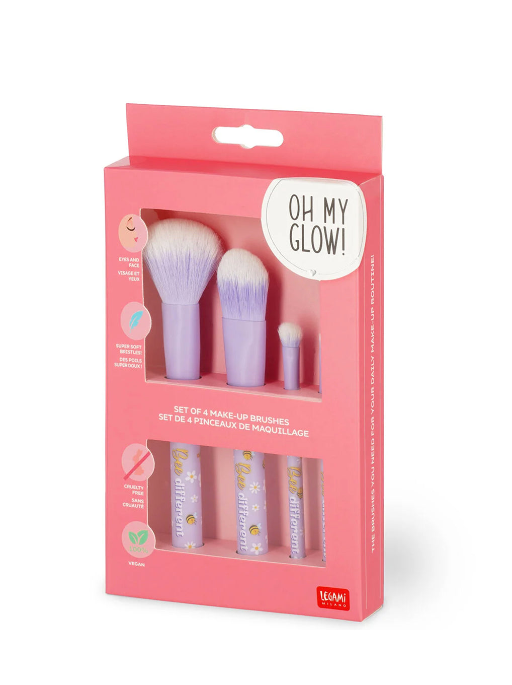 Set 4 Pennelli Trucco Bee - Oh My Glow! Legami