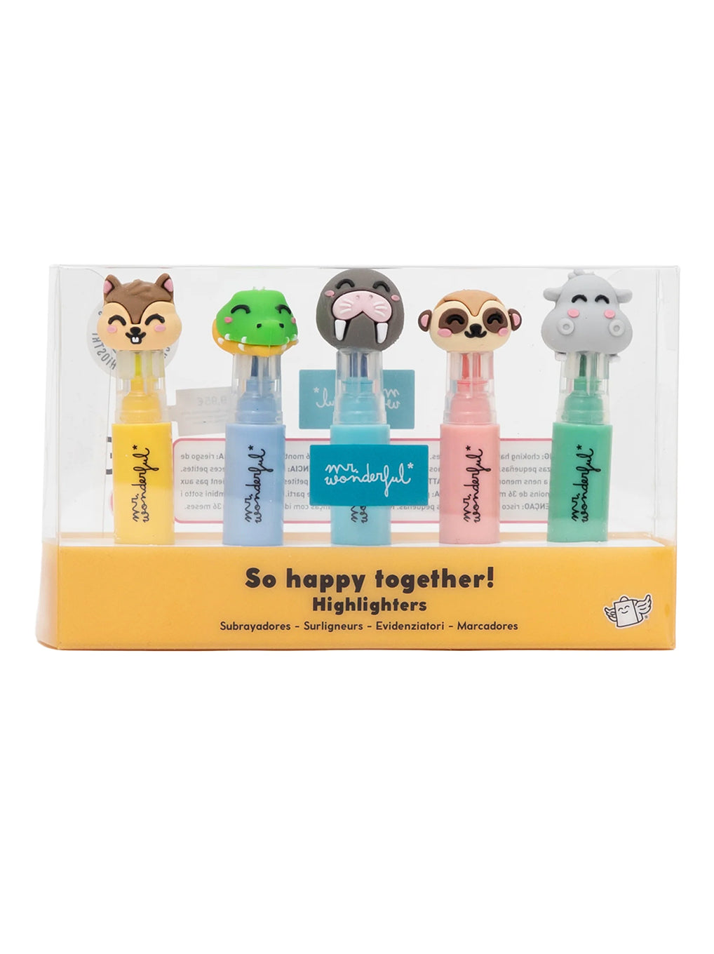 Set di 5 Mini Evidenziatori con Personaggi Wonder Comic – Mr. Wonderful