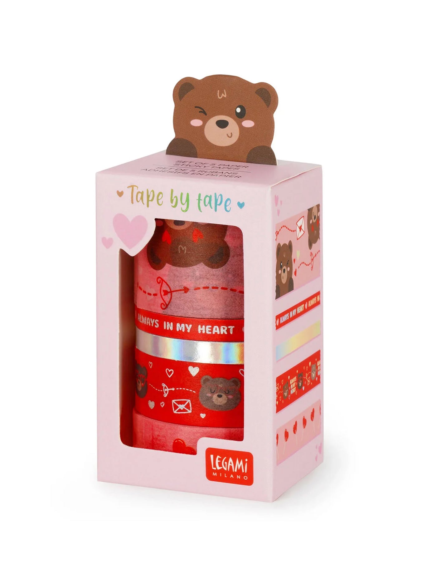 Set di 5 Nastri Adesivi Decorativi Teddy Bear – Tape By Tape Legami