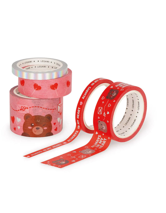 Set di 5 Nastri Adesivi Decorativi Teddy Bear – Tape By Tape Legami