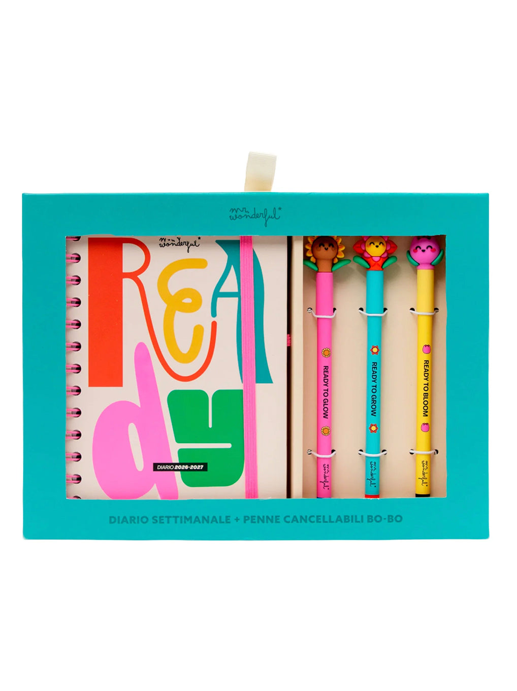 Diario Agenda Mr. Wonderful Piccolo 2026-2027 Settimanale + 3 Penne Cancellabili Bo-Bo Ready