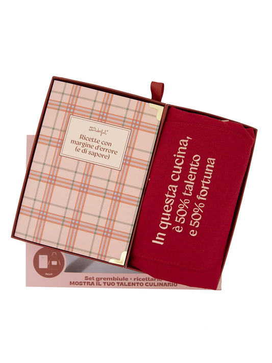 Set Grembiule da Cucina e Ricettario Mr. Wonderful – Ricette con Margine d’Errore (e di Sapore)