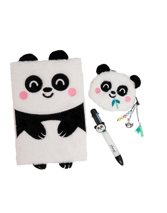 Set Quaderno A5 + Portamonete + Penna Multicolore Panda - Mr. Wonderful