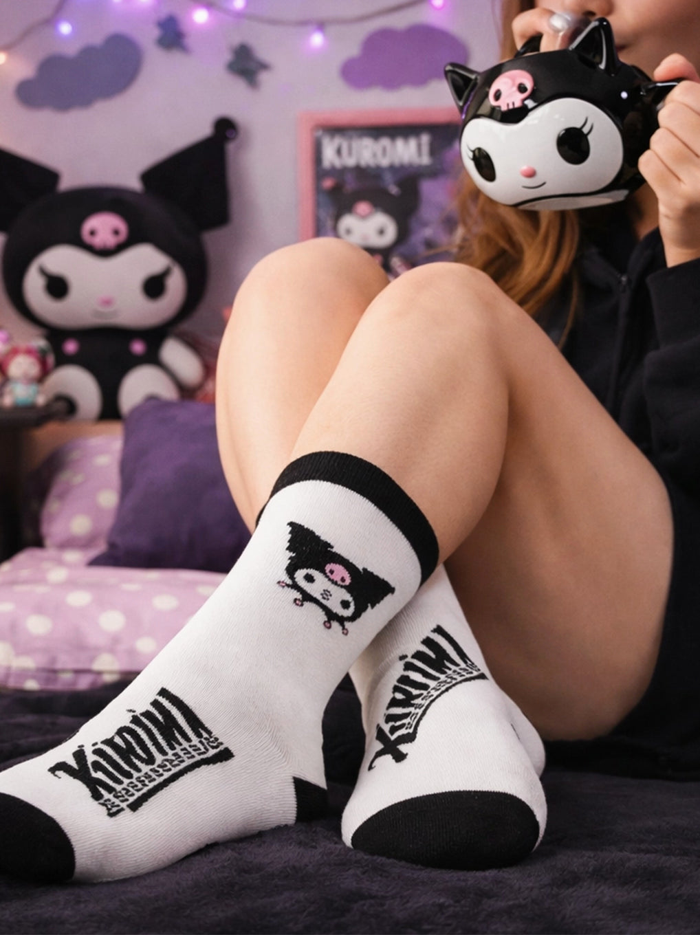 Set Tazza + Calzini Kuromi Sanrio