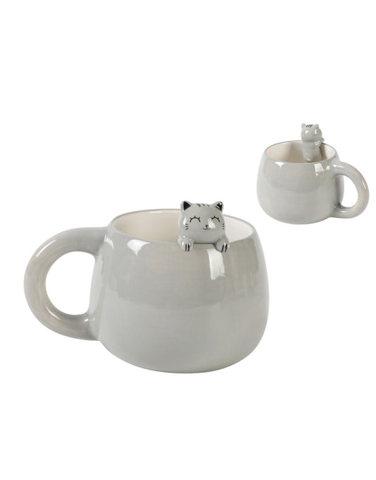 Tazza in Ceramica con Design Grey Cat ITOTAL