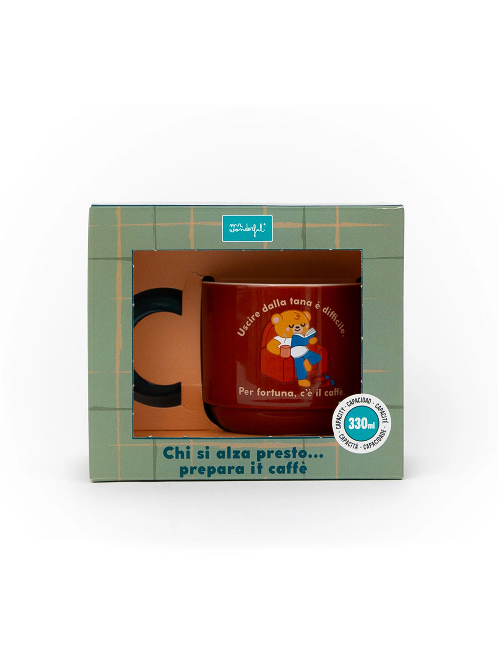 Tazza Impilabile Papà – “Uscire dalla tana è difficile. Per fortuna, c’è il caffè.” – Mr. Wonderful