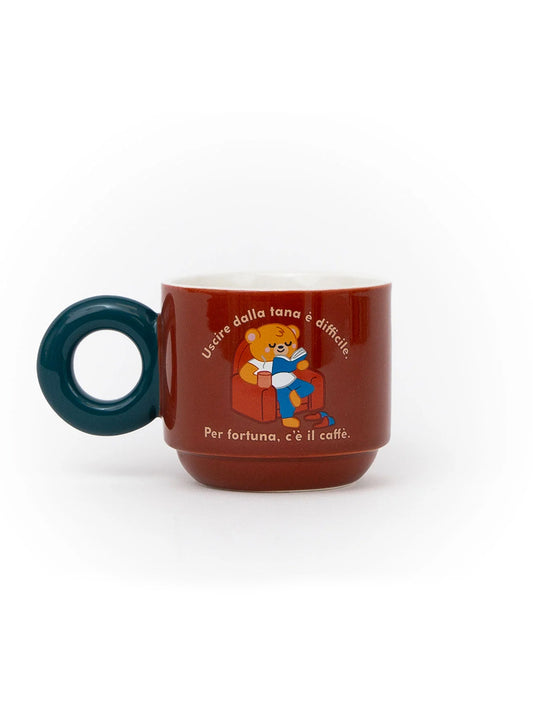 Tazza Impilabile Papà – “Uscire dalla tana è difficile. Per fortuna, c’è il caffè.” – Mr. Wonderful