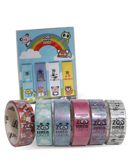 Nastro Decorativo Washi Tape e Segnapagine Tinta Unita Zoo