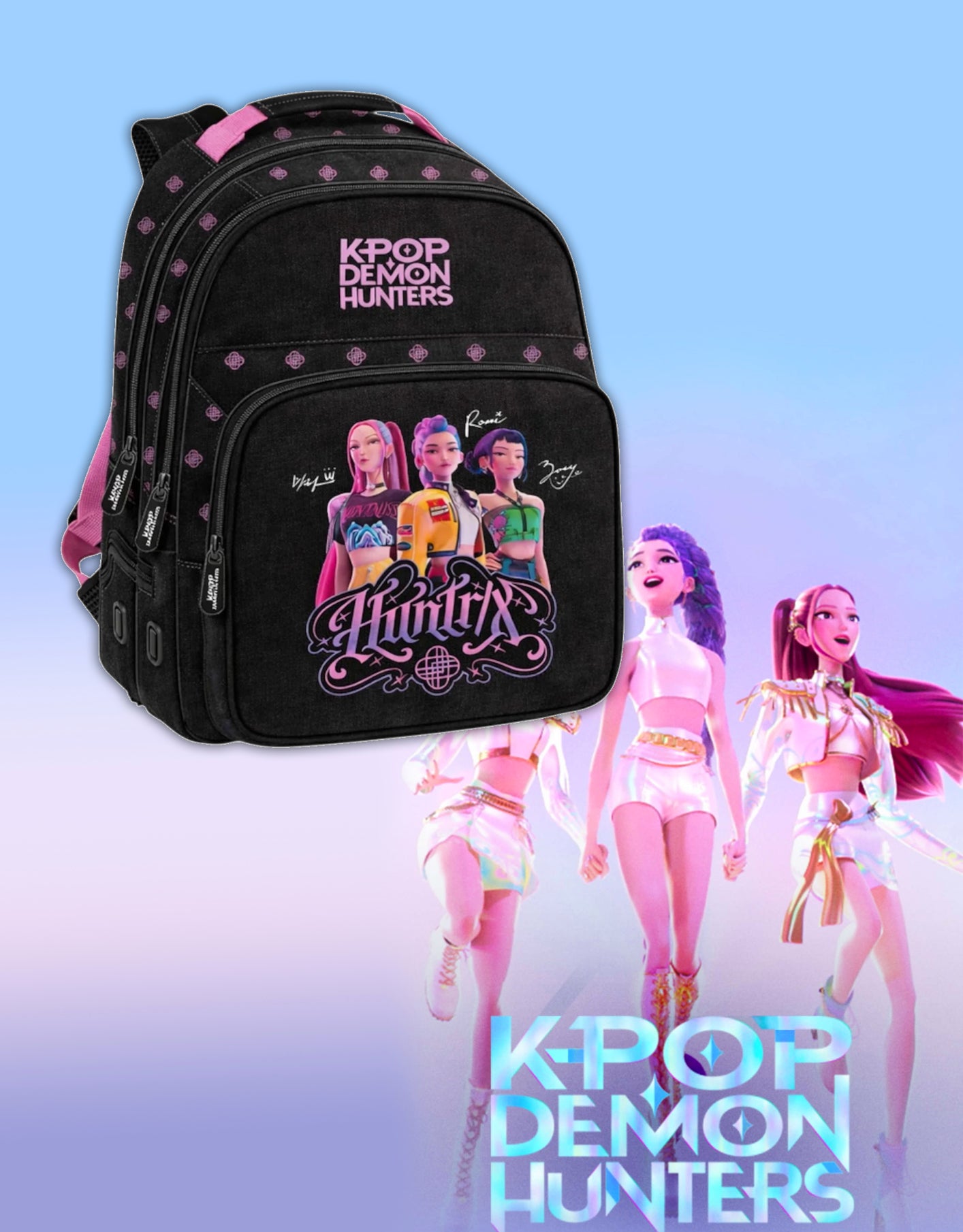 Zaino Scuola 3 Zip K-Pop Demon Hunters - Preordine
