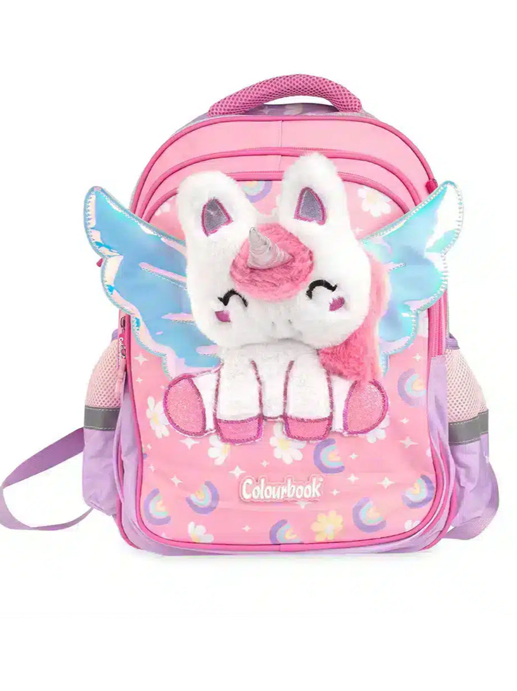 Zaino Scuola Unicorn 30 Litri Colourbook con Peluche in Rilievo